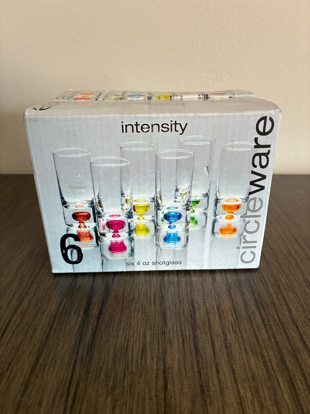 Circleware Intensity Color Accent Shot Glasses - Set of 6 (Multicolor)